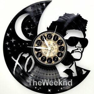 The Weeknd Vinyl Record Wall Clock – Music Fan Decor – Handmade